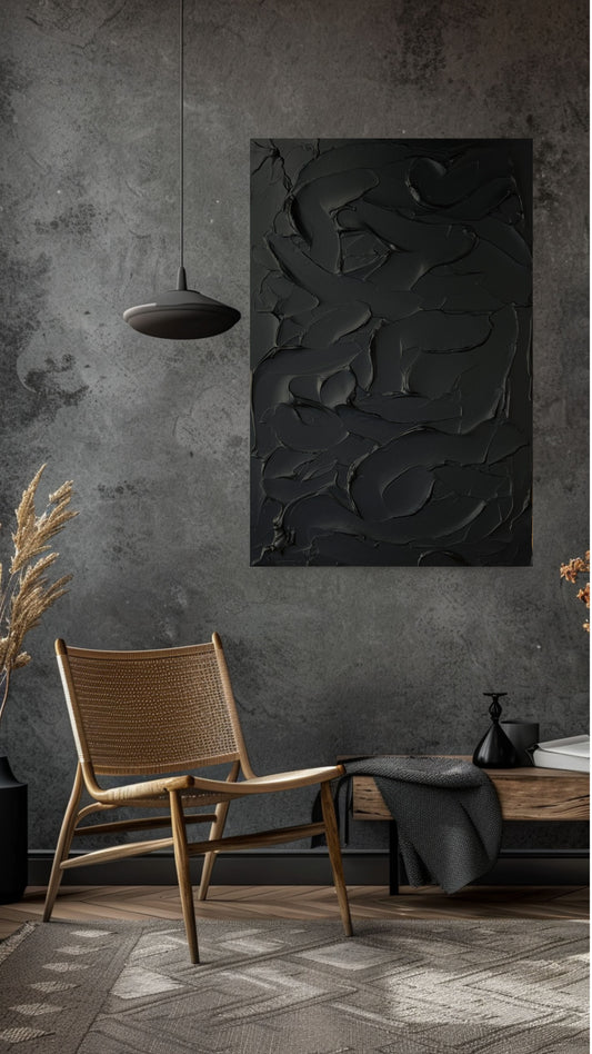 Minimál fekete texturált falikép