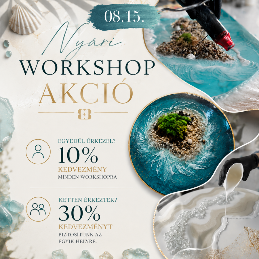 EPOXY RESIN WORKSHOP (sea, clock, picture, cake stand, tray) - 2025.09.27. 11.00-17.00