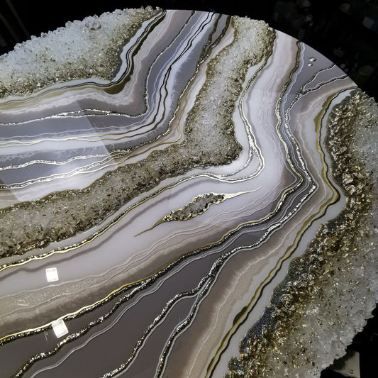 Epoxy resin geode wall art