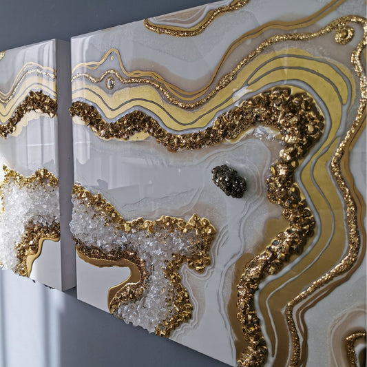 Epoxy resin geode wall art