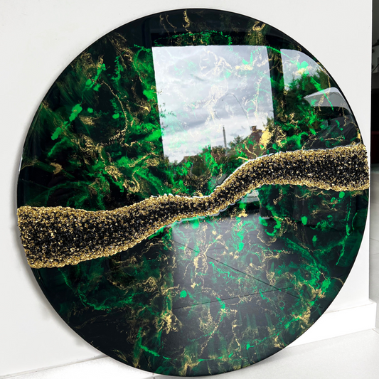 Epoxy Resin Emerald Wall Mural