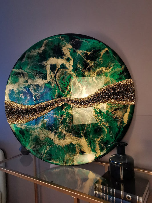 Emerald epoxy wall picture