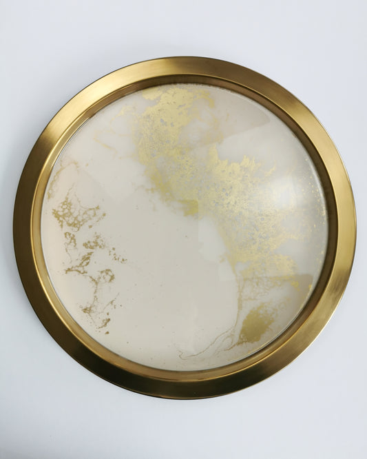 Bézs-arany epoxi tálca No.15