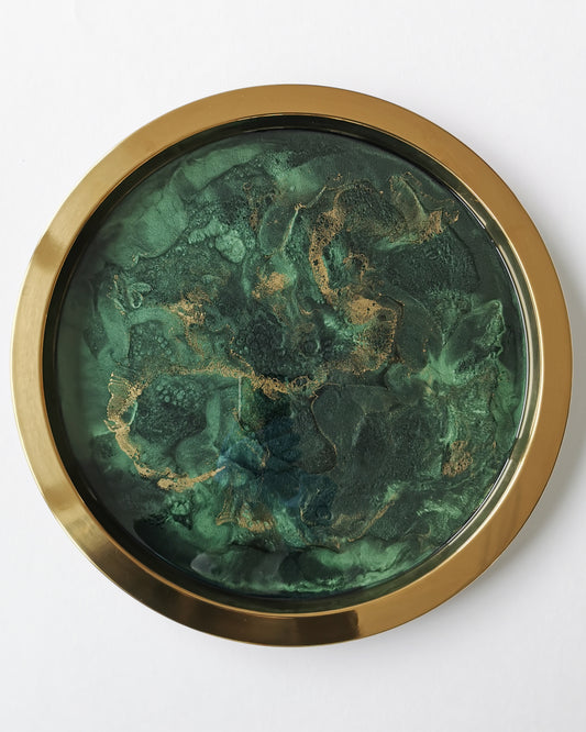 Malachit epoxi tálca No.11
