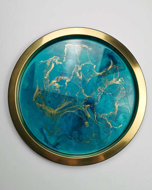 Türkiz epoxi tálca No.3