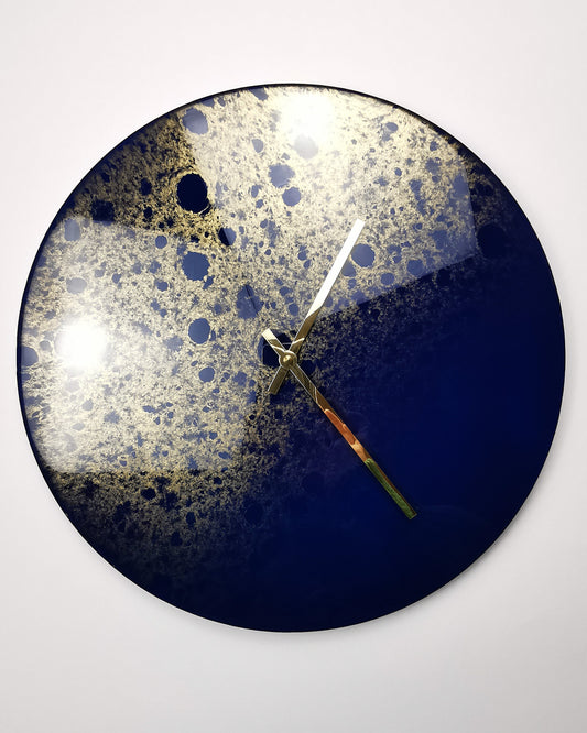 Navy blue epoxy clock.